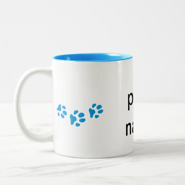De Café Em Dois Tons caneca personalizada 2 do impressão da pata (Esquerda)