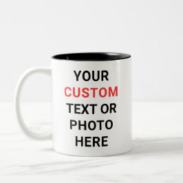 De Café Em Dois Tons Caneca Personalizada | Adicione Texto, Foto, Logot