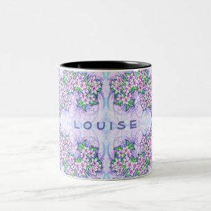 De Café Em Dois Tons Caneca Personalizada com Flores Lindas