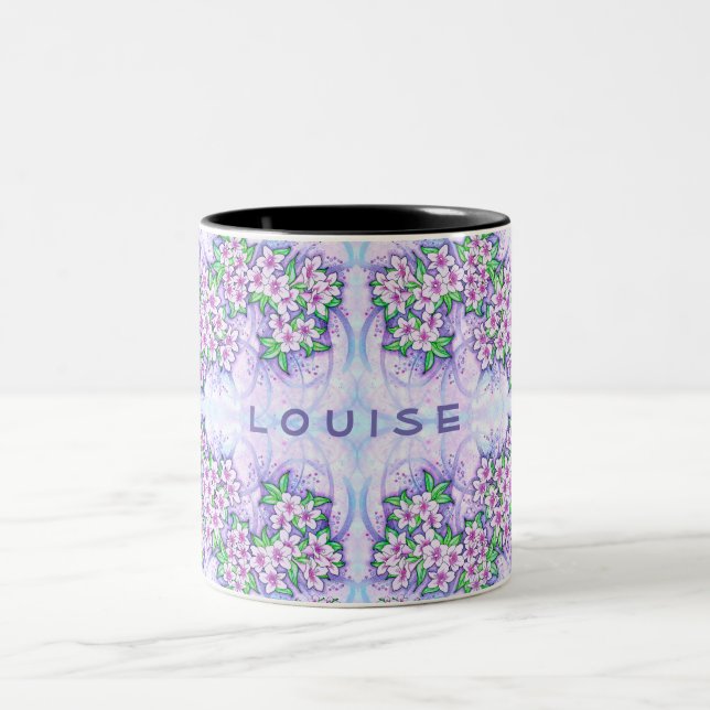 De Café Em Dois Tons Caneca Personalizada com Flores Lindas (Centro)