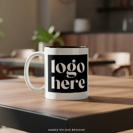 De Café Em Dois Tons Caneca Personalizada com Logotipo Simples