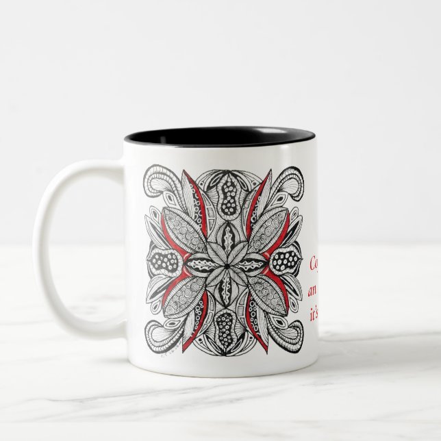 De Café Em Dois Tons Caneca Personalizada com Monograma e Citação Diver (Esquerda)