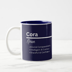De Café Em Dois Tons Caneca Personalizada com Nome e Significado Cora G