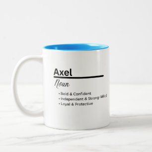 De Café Em Dois Tons Caneca Personalizada com o Nome Axel, Menino