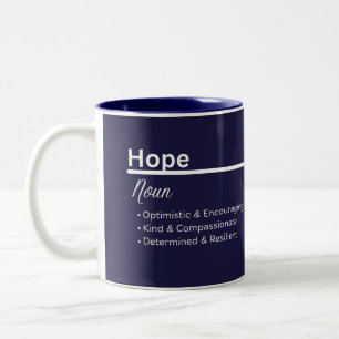 De Café Em Dois Tons Caneca Personalizada com Significado do Nome Hope