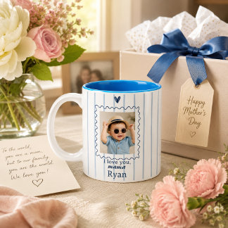 De Café Em Dois Tons Caneca Personalizada da Mamãe com Foto do Bebê