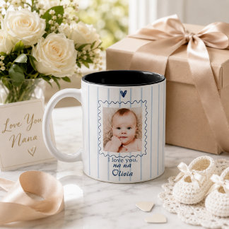 De Café Em Dois Tons Caneca Personalizada da Vovó com Foto do Bebê