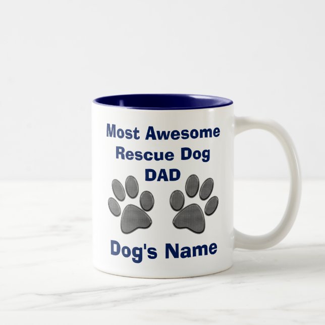 De Café Em Dois Tons CANECA personalizada das patas do cão dos (Direita)