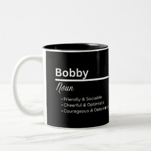 De Café Em Dois Tons Caneca Personalizada Definição do Nome Bobby