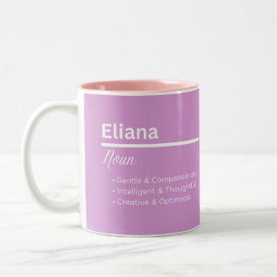 De Café Em Dois Tons Caneca Personalizada Definição do Nome Eliana Pres