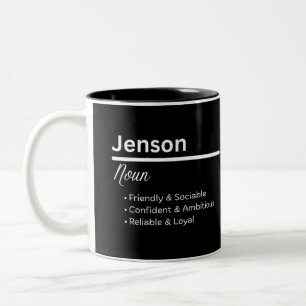 De Café Em Dois Tons Caneca Personalizada Definição do Nome Masculino J
