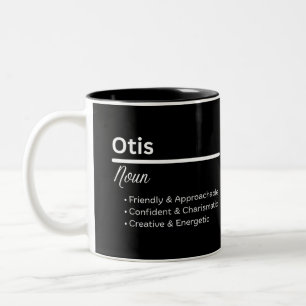 De Café Em Dois Tons Caneca Personalizada Definição do Nome Otis para M