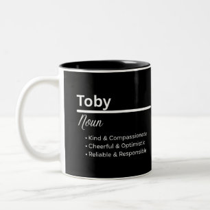 De Café Em Dois Tons Caneca Personalizada Definição do Nome Toby para M