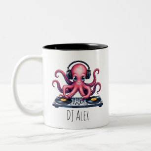 De Café Em Dois Tons Caneca Personalizada DJ Polvo, Amante da Música Fo