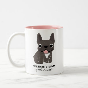 De Café Em Dois Tons Caneca Personalizada do Bulldog Francês: Nome e Fr