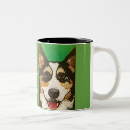 De Café Em Dois Tons Caneca personalizada do Corgi