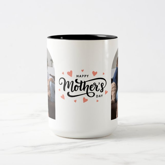 De Café Em Dois Tons Caneca personalizada do Dia das Mães com Foto (Centro)