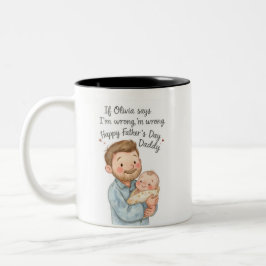 De Café Em Dois Tons Caneca Personalizada do Dia dos Pais para Novo Pai
