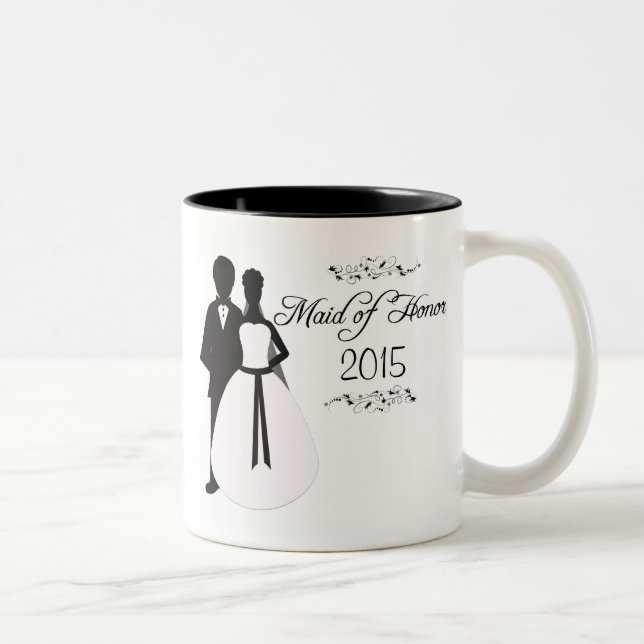 De Café Em Dois Tons Caneca personalizada do favor do casamento do (Direita)