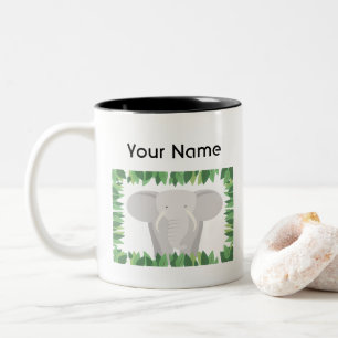 De Café Em Dois Tons Caneca personalizada elefante