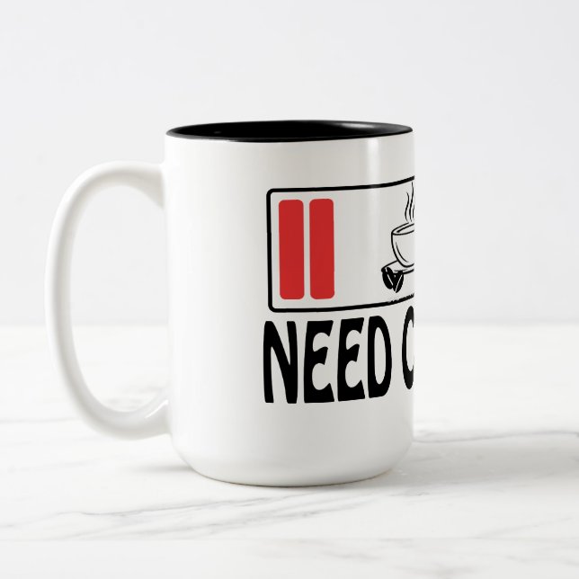 De Café Em Dois Tons Caneca Personalizada Elegante | Design Moderno Min (Esquerda)