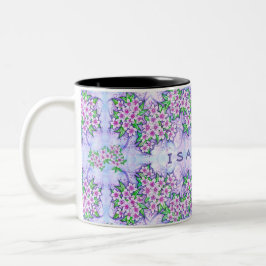 De Café Em Dois Tons Caneca Personalizada Flores Lindas e Pequenas