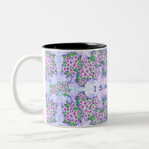 De Café Em Dois Tons Caneca Personalizada Flores Lindas e Pequenas