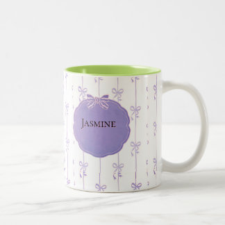 De Café Em Dois Tons Caneca Personalizada Jasmine Nome, F Vintage Doura