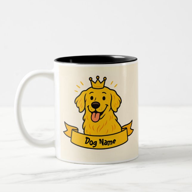 De Café Em Dois Tons Caneca Personalizada Mãe do Golden Retriever com N (Esquerda)