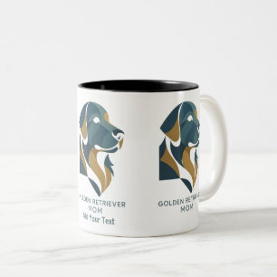 De Café Em Dois Tons Caneca Personalizada Mãe do Golden Retriever Geomé