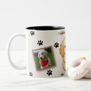 De Café Em Dois Tons Caneca Personalizada Mãe do Golden Retriever - Per