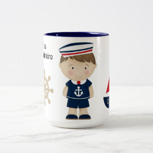 De Café Em Dois Tons Caneca Personalizada Marinheiro