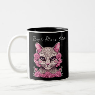 De Café Em Dois Tons Caneca Personalizada Melhor Mãe do Mundo com Gatos