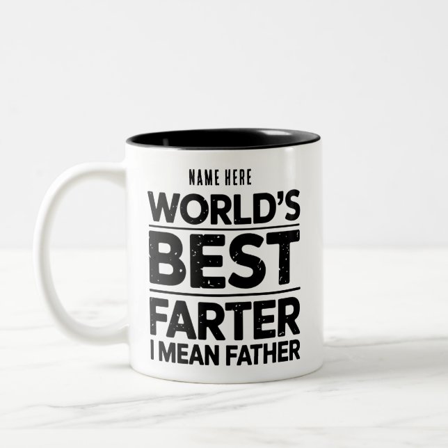 De Café Em Dois Tons Caneca Personalizada Pai Dia dos Pais Farter (Esquerda)