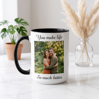 De Café Em Dois Tons Caneca Personalizada para Casais com Foto | Aniver