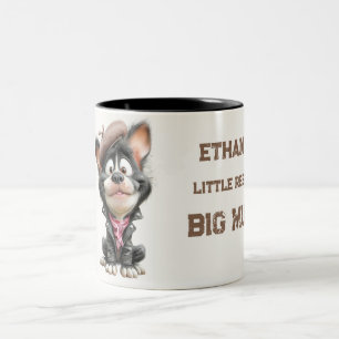 De Café Em Dois Tons Caneca Personalizada para Crianças Cachorrinho Reb