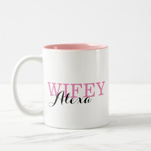 DE CAFÉ EM DOIS TONS CANECA PERSONALIZADA PARA ESPOSA (Esquerda)
