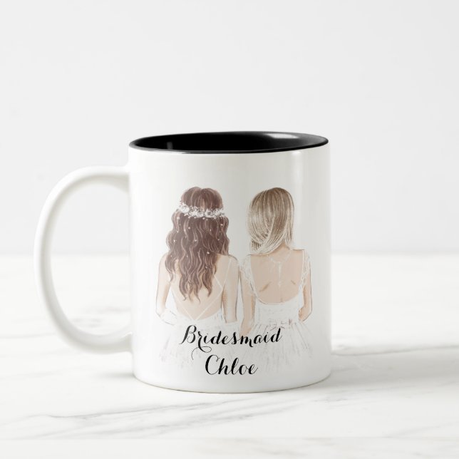 De Café Em Dois Tons caneca personalizada para madrinha (Esquerda)