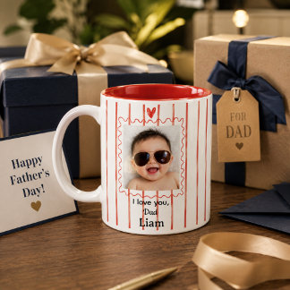 De Café Em Dois Tons Caneca Personalizada para o Papai com Foto do Bebê