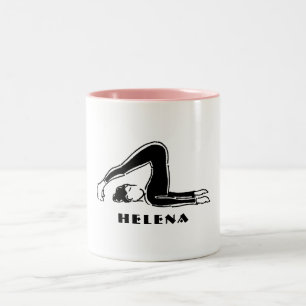 De Café Em Dois Tons Caneca personalizada pose do presente da ioga para
