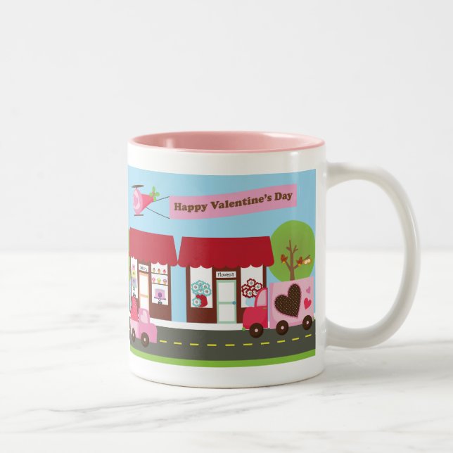 De Café Em Dois Tons Caneca personalizada rua dos namorados (Direita)