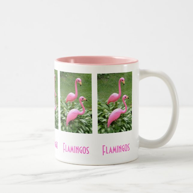 De Café Em Dois Tons caneca PINK FLAMINGOS (Direita)