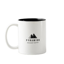 Caneca Pirâmides Modernas e Hieróglifos Egípcios