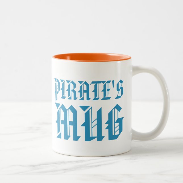 De Café Em Dois Tons Caneca pirata | Diversão do slogan humorístico Kid (Direita)
