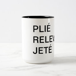 De Café Em Dois Tons Caneca Plié do balé, Relevé, Jeté