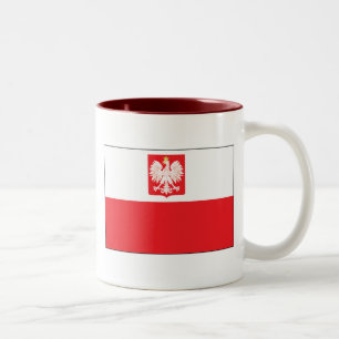 De Café Em Dois Tons Caneca polonesa da bandeira do falcão