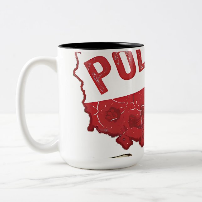 De Café Em Dois Tons Caneca Polska Est. 966 (Esquerda)