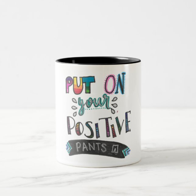 De Café Em Dois Tons Caneca positiva das calças (Centro)