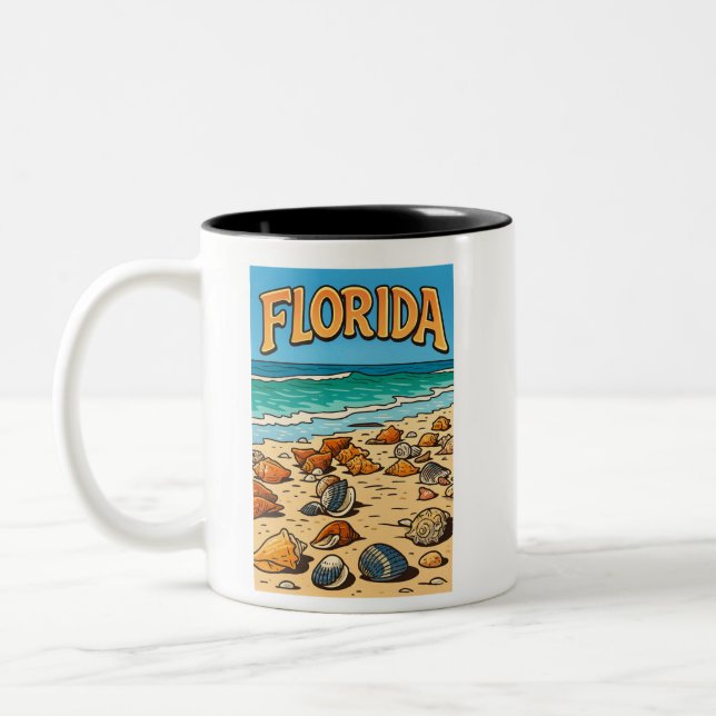De Café Em Dois Tons Caneca "Praia da Flórida" (Esquerda)