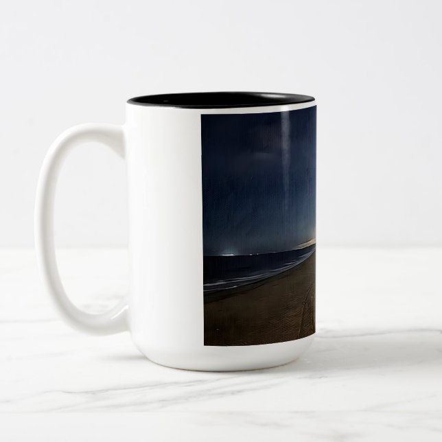 De Café Em Dois Tons Caneca Praia Noturna (Esquerda)